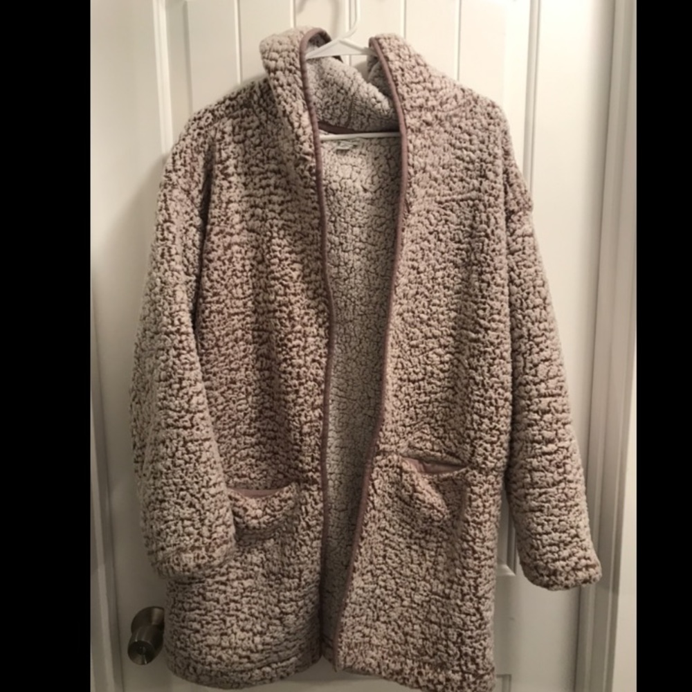 American Eagle sherpa style jacket, purple/mauve